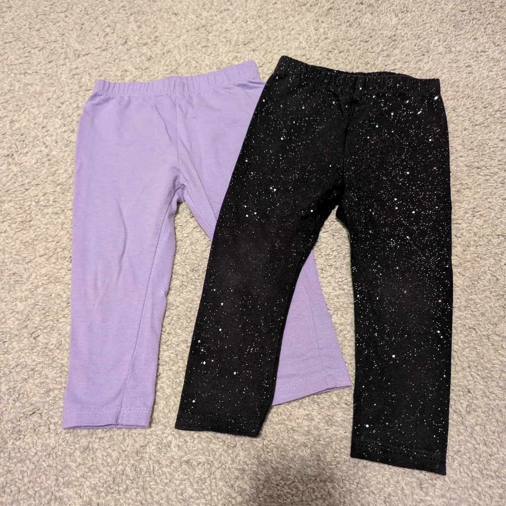 Okie Dokie Purple and Black Speckled Leggings